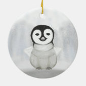 Kleine Pinguïn Eerste Kerstmis Keramisch Ornament (Achterkant)
