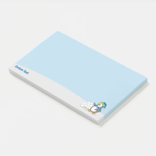Kleine pinguïn met sneeuwballen zwaaien Post-it No Post-it® Notes