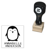 Kleine pinguïn personaliseren 	rubberstempel (Gestempeld)