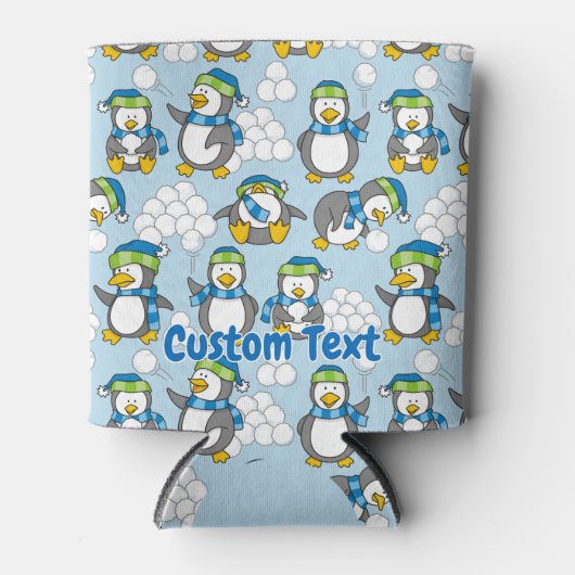 Kleine pinguïns achtergrond blikjeskoeler (Voorkant)