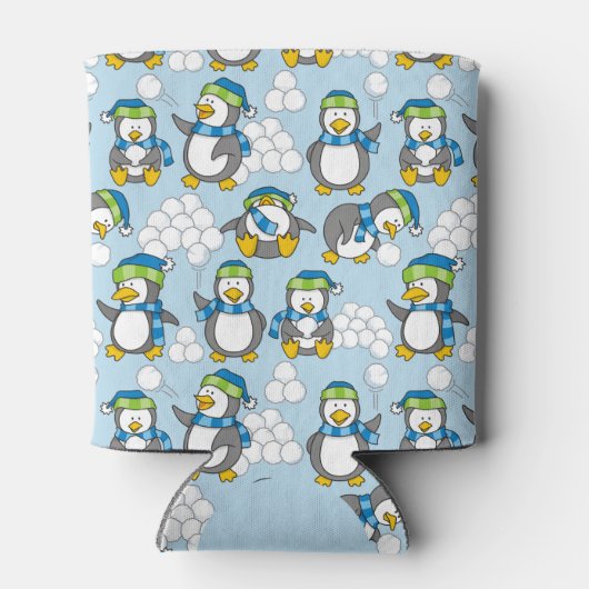 Kleine pinguïns achtergrond blikjeskoeler (Achterkant)