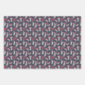 Kleine pinguïns in Santa Hats Inpakpapier Vel (Voorkant 3)