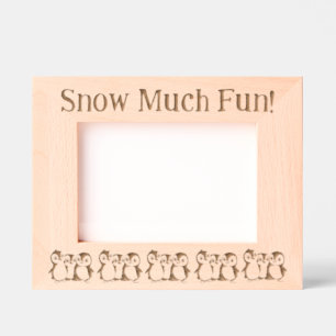 Kleine pinguïns, sneeuw Veel plezier, 7 x 5 "lands Gegraveerde Lijstjes