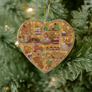 Kleine Planken Kerst Bakkerij Gebakken Traktaties Keramisch Ornament