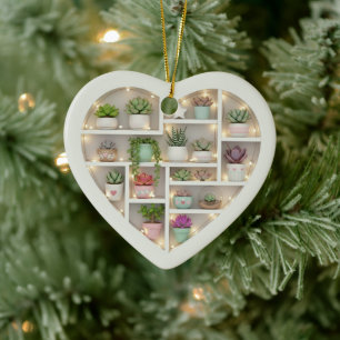 Kleine Planken Succulente Plant Uitgave grafische Keramisch Ornament