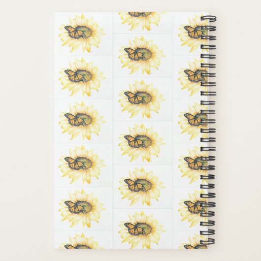 Kleine Planner Monarch & Zonnebloem (Achterkant)