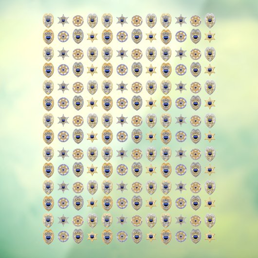 Kleine politie-badges raamsticker (Vel 3)