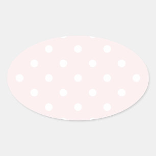 Kleine Polka Dots - Wit op Bord Roze Ovale Sticker