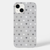 Kleine polka harten in grijze tinten Case-Mate iPhone case (Achterkant)