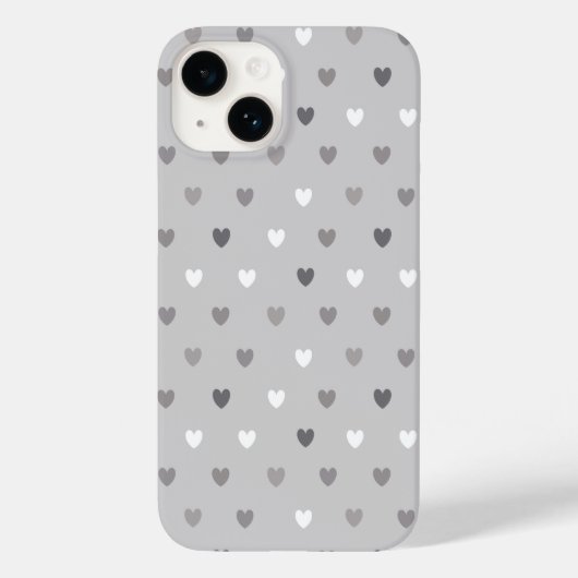 Kleine polka harten in grijze tinten Case-Mate iPhone case (Achterkant)