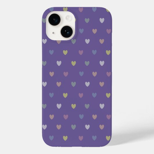 Kleine polka harten op Ultra Violet Paars Case-Mate iPhone Case (Achterkant)