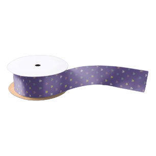 Kleine polka harten op Ultra Violet Paars Lint