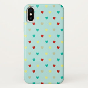 Kleine polka harten op zeebrasem groen iPhone x hoesje