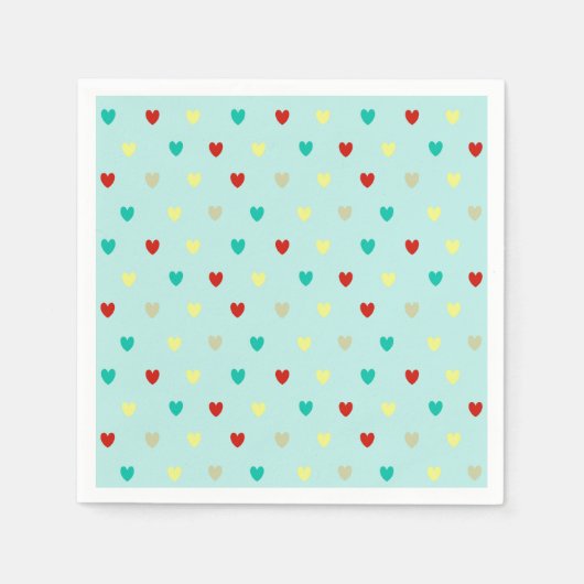 Kleine polka harten op zeebrasem groen servet (Voorkant)