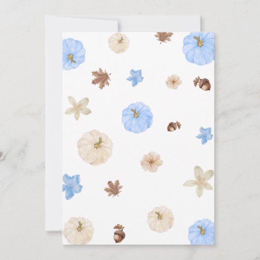 Kleine pompoen baby jongen douche kaart (Achterkant)