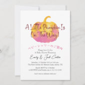 Kleine Pompoen Baby Meisje Douche Eenvoudig Rustie Kaart (Voorkant)