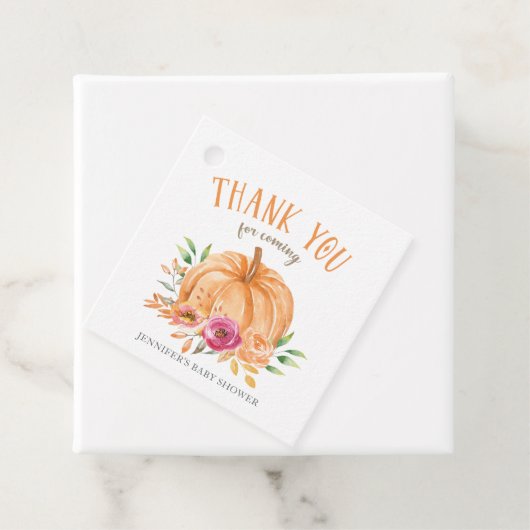 Kleine pompoen Baby shower Dank je wel Bedankjes Labels (In situ)