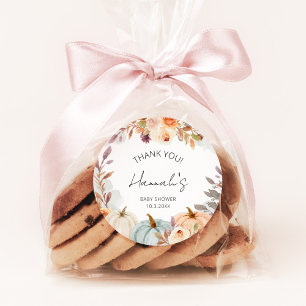 Kleine pompoen Baby shower Dank je wel Ronde Sticker