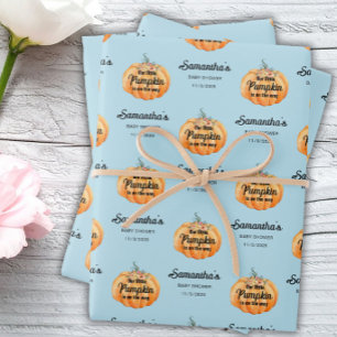 Kleine Pompoen Baby Shower  Inpakpapier Vel
