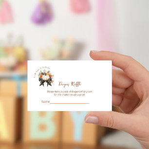 Kleine Pompoen Baby Shower Luier Raffle Ticket Informatiekaartje