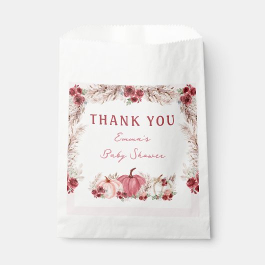 Kleine Pompoen Baby shower Marsala Roze Favor Tass Bedankzakje (Voorkant)
