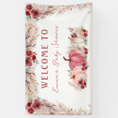 Kleine Pompoen Baby shower Marsala Welkom Banner (Verticaal)