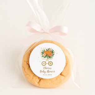 Kleine Pompoen Baby Shower Ronde Sticker