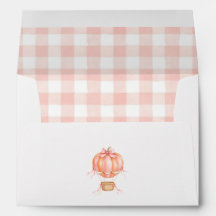 Kleine Pompoen Baby Shower Roze Gingham