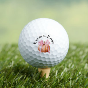 Kleine Pompoen Baby Shower – Roze Strik Herfst  Golfballen