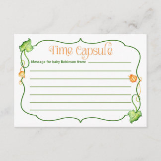 Kleine Pompoen Baby Shower Tijd Capsule Activiteit Advieskaart
