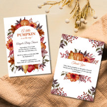 Kleine Pompoen Baby Shower Uitnodiging | Herfst