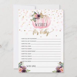 Kleine pompoen Baby shower wensen voor Baby Advieskaart