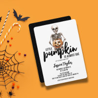 Kleine Pompoen Bijna Op Tijd Skelet Jack O'Lantern