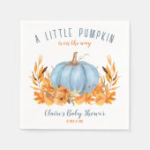 Kleine pompoen blauw Herfst jongen Baby shower ser Servet (Voorkant)