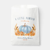 Kleine Pompoen Blauw Jongen Baby shower Favor Bag Bedankzakje (Voorkant)