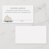 Kleine Pompoen Blauwe Baby Jongen Luier Raffle Informatiekaartje (Voorkant / Achterkant)