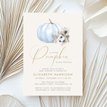 Kleine Pompoen Blauwe Baby Shower voor Jongen