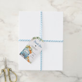 Kleine Pompoen Blauwe Vrachtwagen Baby shower Favo Cadeaulabel (Met Touw)