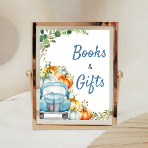Kleine Pompoen Blauwe Vrachtwagen Boeken en Cadeau Poster