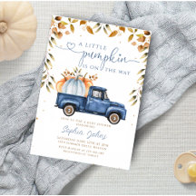 Kleine Pompoen Blauwe Vrachtwagen Herfst jongen Ba