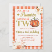 Kleine Pompoen Bloemen Herfst 2e Verjaardagsfeestj Kaart (Voorkant)