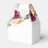 Kleine pompoen bloemenbordeaux 1e verjaardagsfeest bedankdoosjes (Achterkant)