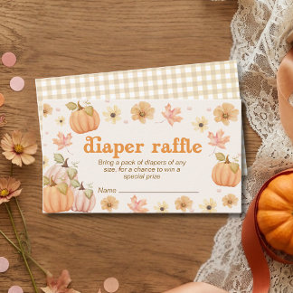 Kleine Pompoen Bloemige Herfst Luier Ruffle Informatiekaartje