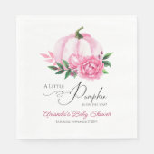 Kleine Pompoen Blush Roze Rustiek Baby shower Servet (Voorkant)