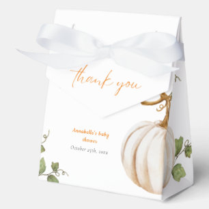 Kleine pompoen Dank u Baby shower Bedankdoosjes