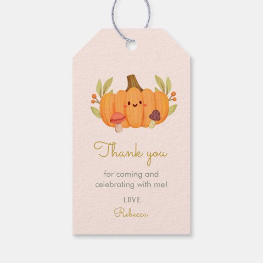 Kleine Pompoen Dank u Cadeau Labels Cadeaulabel (Achterkant)