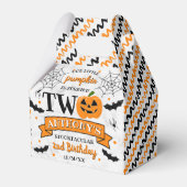 Kleine pompoen die twee Halloween 2e verjaardag dr Bedankdoosjes (Voorkant Zijde)