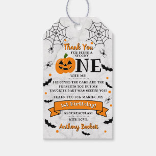 Kleine pompoen draaien 11e verjaardag van een hall cadeaulabel