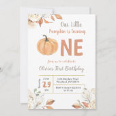 Kleine Pompoen Draaien Een Verjaardag uitnodiging (Voorkant)