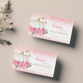 Kleine Pompoen Floral Baby Meisje Luier Raffle Kaa Visitekaartje